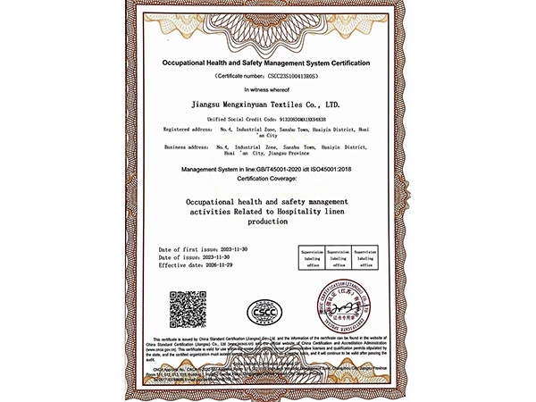 Occupational Health and Safety Management System Certification